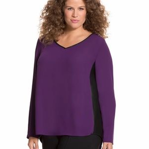 Lane Bryant Split Back Leather Inset Tunic Size 22